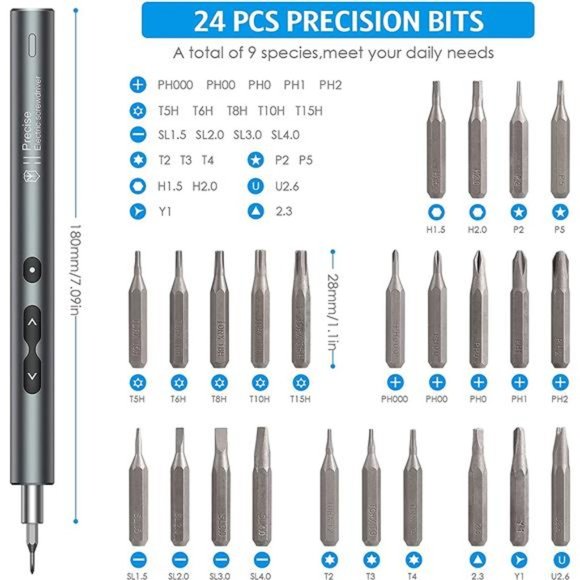 Electric Screwdriver (Newest)28in1 Cordless Mini Power Precision Screwdriver Set - Picture 3 of 6